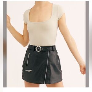 House of Harlow 1960 Square Neck Bodysuit Almond